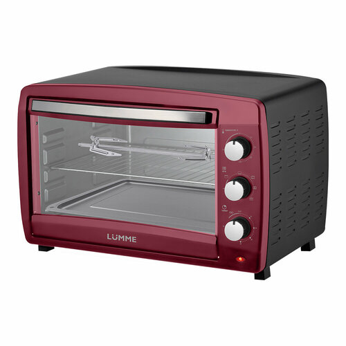 Мини-печь LUMME LU-EO1717B 50 литров конвекция вертел гриль бордовый гранат 811300₽