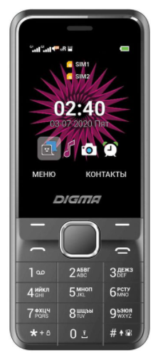 Мобильный телефон Digma A241 Linx 32Mb серый моноблок 2.44" 240x320 GSM900/1800 Lt2066pm A241 Linx