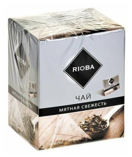 Чай черный RIOBA Мятная свежесть, в пирамидках, 2 г × 20 шт. - фотография № 1