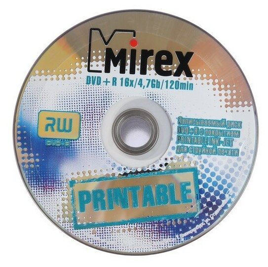 Диск DVD+R printable inkjet 100, 16x, 4.7 Гб