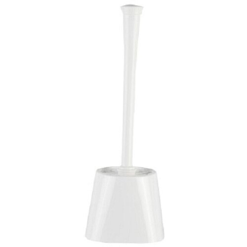 Напольный ершик PRIMANOVA пластиковый с закрытой туалетной щёткой для унитаза Цвет: белый, Размер: Диамерт 13 см, высота 39 см. (M-E20-01-01)