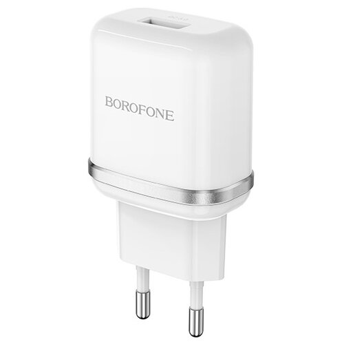 Сетевое зарядное устройство Borofone BA36A High Speed, 18 Вт, белый battery charger зарядное устройство borofone ba46a premium один порт usb один порт type c pd 18w 5v 3 0a черный