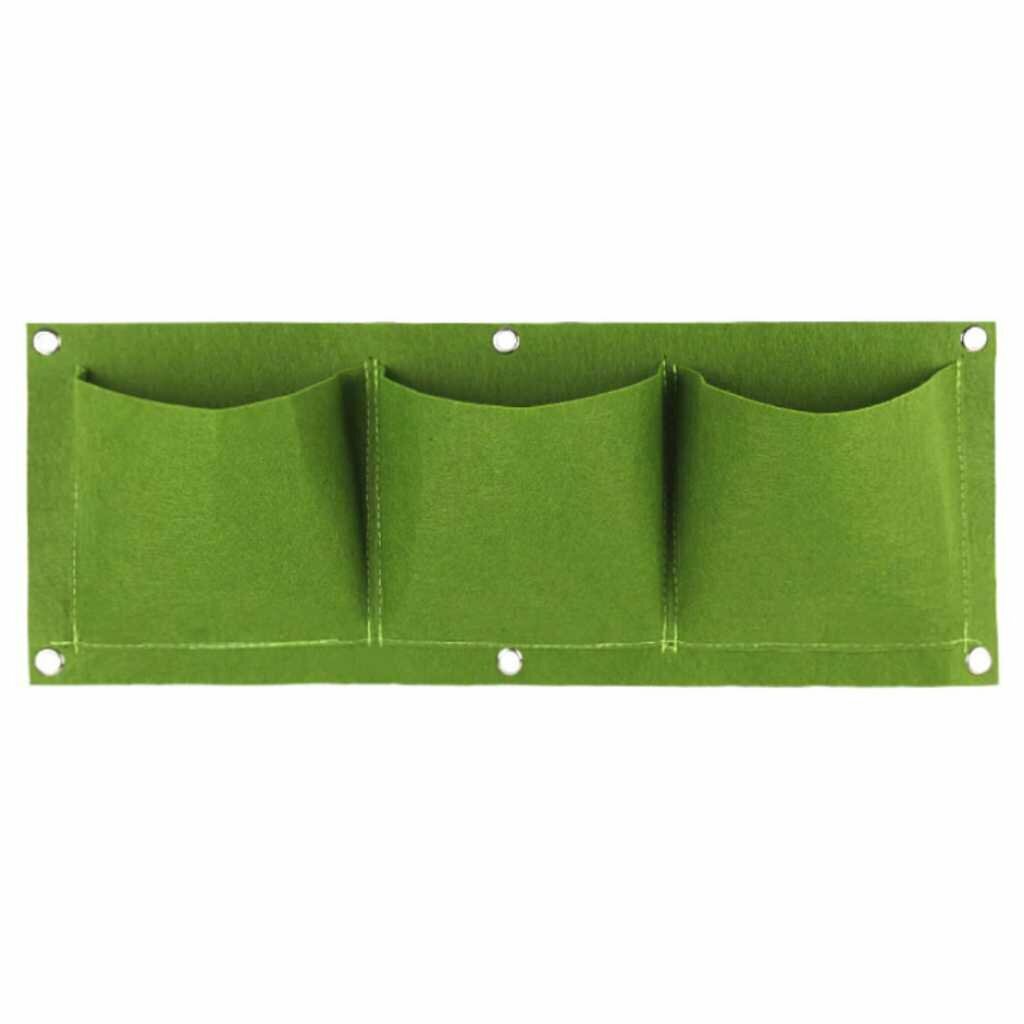 Текстильные грядки подвесные 22х60 см 3 кармана геотекстиль зеленые MP-У ДС.070829