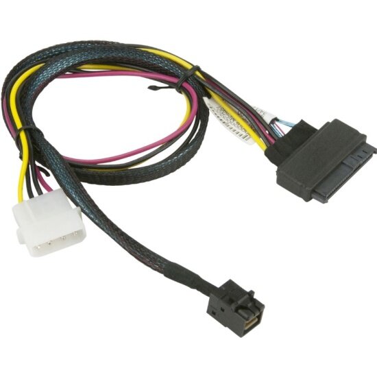 Кабель Supermicro 55cm MiniSAS HD SFF-8643 to U.2 PCIE SFF-8639 with Power Cable (CBL-SAST-0957)