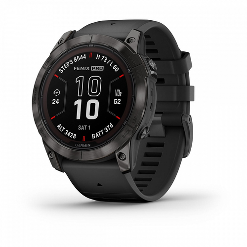 умные часы garmin fenix 7 sapphire solar титановый серый dlc с черным ремешком Умные часы Garmin Fenix 7X Pro Solar Sapphire Titanium DLC, Carbon Grey