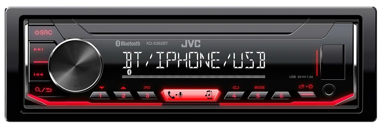 Автомагнитола JVC KD-X362BT, черная