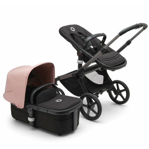 коляска bugaboo fox 5 graphite midnight black sunrise red Коляска Bugaboo Fox 5 Graphite/midnight black/ Morning pink