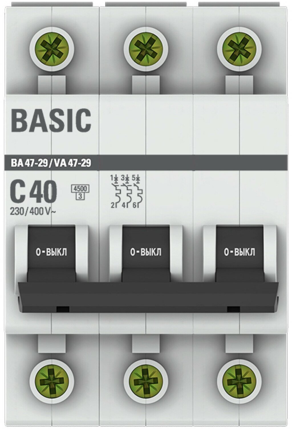 Автоматический выключатель EKF ВА 47-29 (C) 4,5kA 40 А