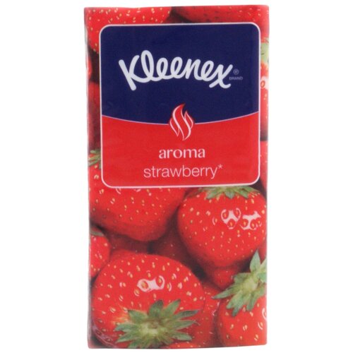 Платочки Kleenex Aroma Клубника, 10 листов, красный платки бумажные 10 шт