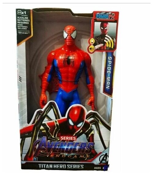 Фигурка супер героя Человек Паук 30см. со световыми и звуковыми эффектами /Titan Hero series Spider-Man/Фигурка Мстители Человек-Паук 30см.
