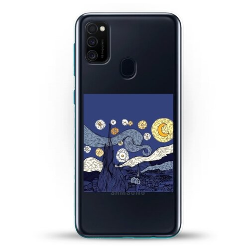 Силиконовый чехол Ночь на Samsung Galaxy M21 пластиковый чехол единорог на голубом фоне на samsung galaxy m21 самсунг галакси м21