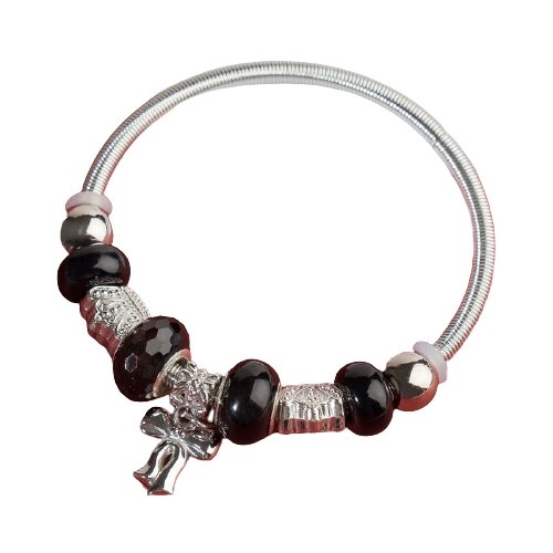 фото Браслет ассорти "марджери" бант, цвет чёрный в серебре, d=6,5 см queen fair