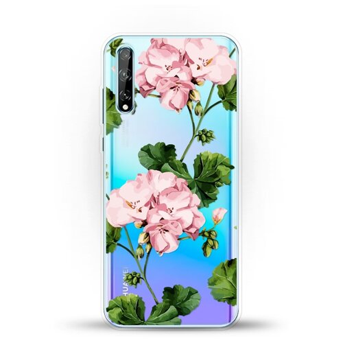 фото Силиконовый чехол розовые цветы на huawei y8p andy & paul