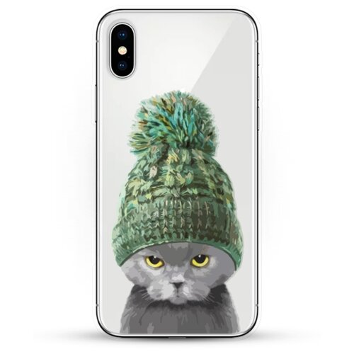 фото Силиконовый чехол кот в шапке на apple iphone xs andy & paul