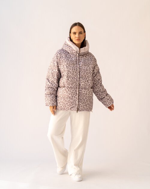куртка  Modress зимняя, средней длины, силуэт прямой, капюшон, карманы, размер 60, розовый