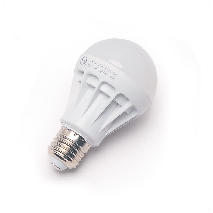 Лампа (LED), цоколь E27, 7Вт, эконом, цвет свечения дневной белый, комплект 5 штук