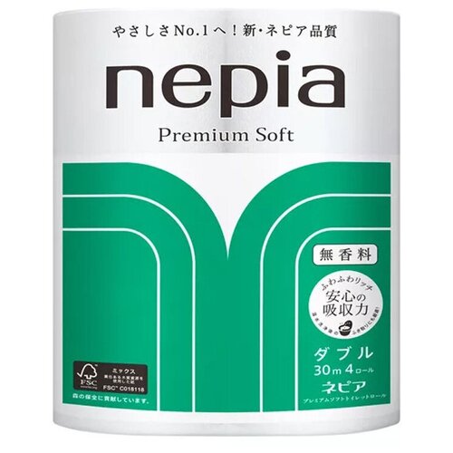 Двухслойная туалетная бумага Nepia Premium Soft / упак. по 4 рул.