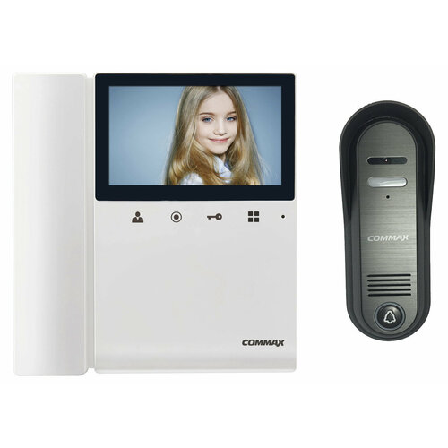 Комплект видеодомофона и вызывной панели COMMAX CDV-43K (Белый) / 4CPN3 комплект видеодомофона и вызывной панели commax cdv 70h2 синий 4cpn3