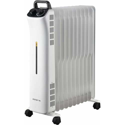 Масляный радиатор Polaris POR 0425, с терморегулятором, 2500Вт, 11 секций, 3 режима, белый радиатор starwind масляный 2500вт белый