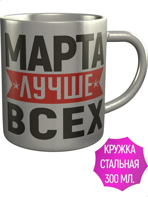 Кружка Марта лучше всех - нержавеющая сталь