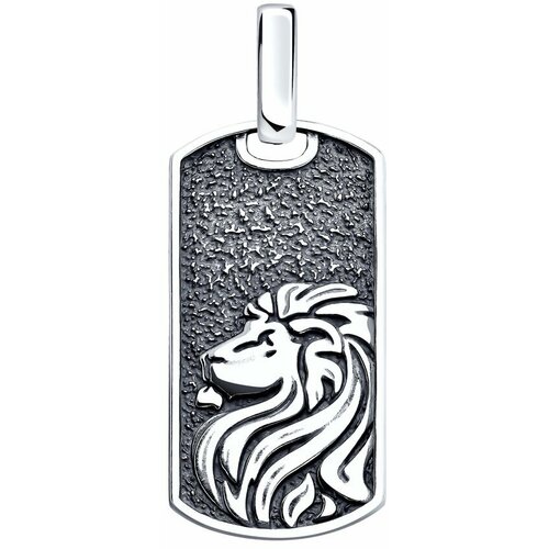 фото Подвеска diamant online, серебро, 925 проба, чернение, размер 1.4 см.