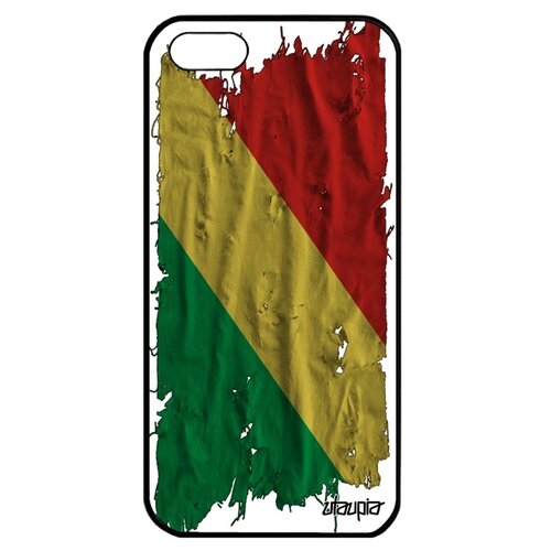 фото Чехол для мобильного iphone 5 5s se, "флаг конго браззавиль на ткани" государственный utaupia