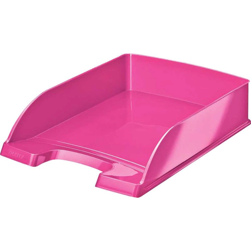 Лоток LEITZ горизонтальный WOW 1отд. для бумаг A4 255x70x357мм розовый полистирол