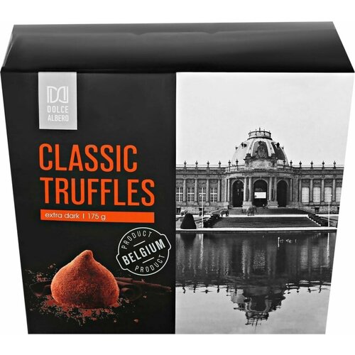 Конфеты DOLCE ALBERO Трюфели классические extra dark в какао обсыпке, 175г - 2шт.
