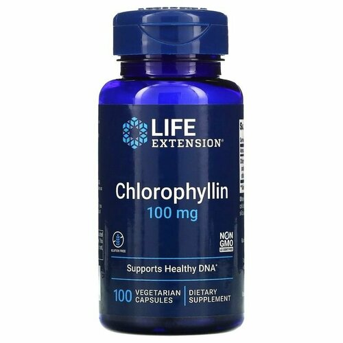 Life Extension Chlorophyllin, Хлорофиллин 100 мг 100 капсул