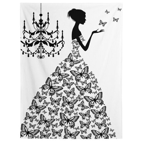 фото Большой плюшевый плед joyarty 150x200 из микрофибры (велсофт) платье из бабочек на диван или кресло