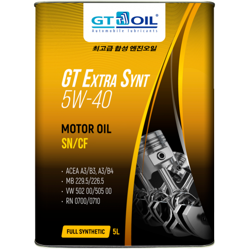 Моторное масло GT OIL GT Extra Synt SAE 5W-40, 4л