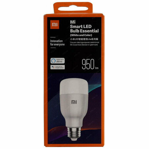 Лампа светодиодная XIAOMI Mi Smart 9W E27 1700-6500К 950Лм RGBW GPX4021GL, 1514286
