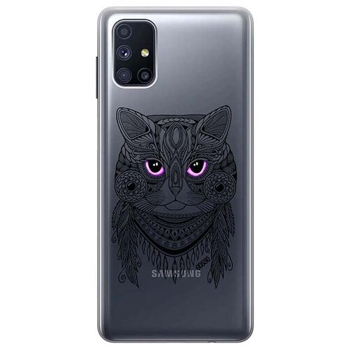 Ультратонкий силиконовый чехол-накладка ClearView 3D для Galaxy M51 с принтом Grand Cat ультратонкий силиконовый чехол накладка clearview для honor 10x lite с 3d принтом grand cat