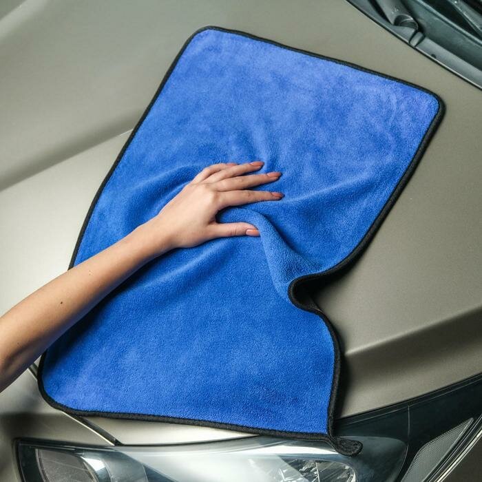 Cartage Тряпка для мытья авто CARTAGE микрофибра 400 г/м² 40×60 cм сине-серая