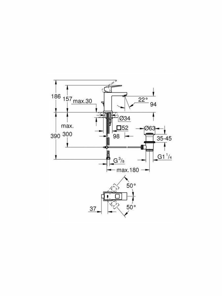 Внешняя панель смесителя для душа Grohe Eurocube 19898000 - фото №14