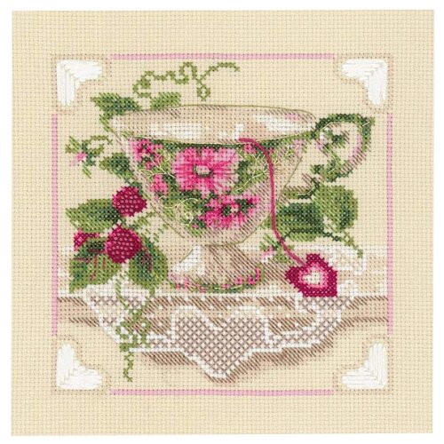 фото Риолис набор для вышивания "малиновый чай" 20 х 20 см (1476)