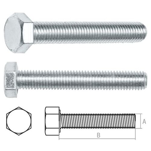 фото Болт м6х70 мм шестигр., цинк, кл.пр. 5.8, din 933 (5 кг) starfix (smv1-13523-5)