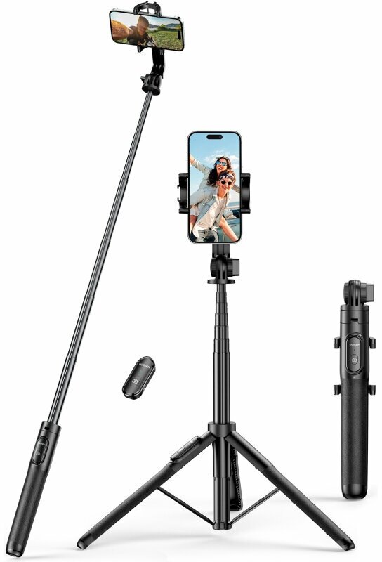 Штатив UGREEN LP586 (15062) Selfie Stick Tripod (1,5 м) with Bluetooth Remote чёрный
