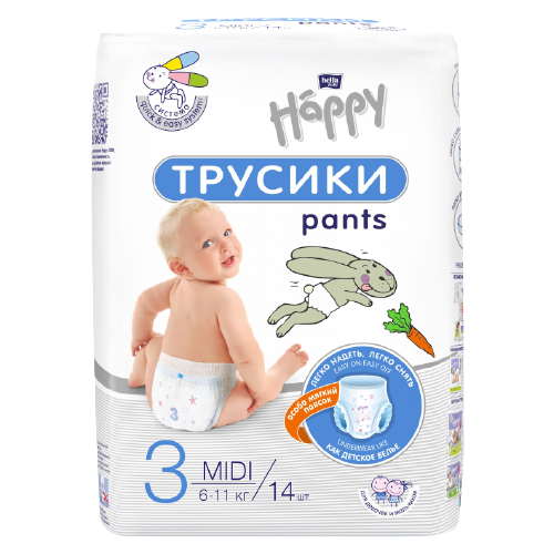 Подгузники-трусики BELLA BABY HAPPY MIDI (6-11 ) 14 шт.