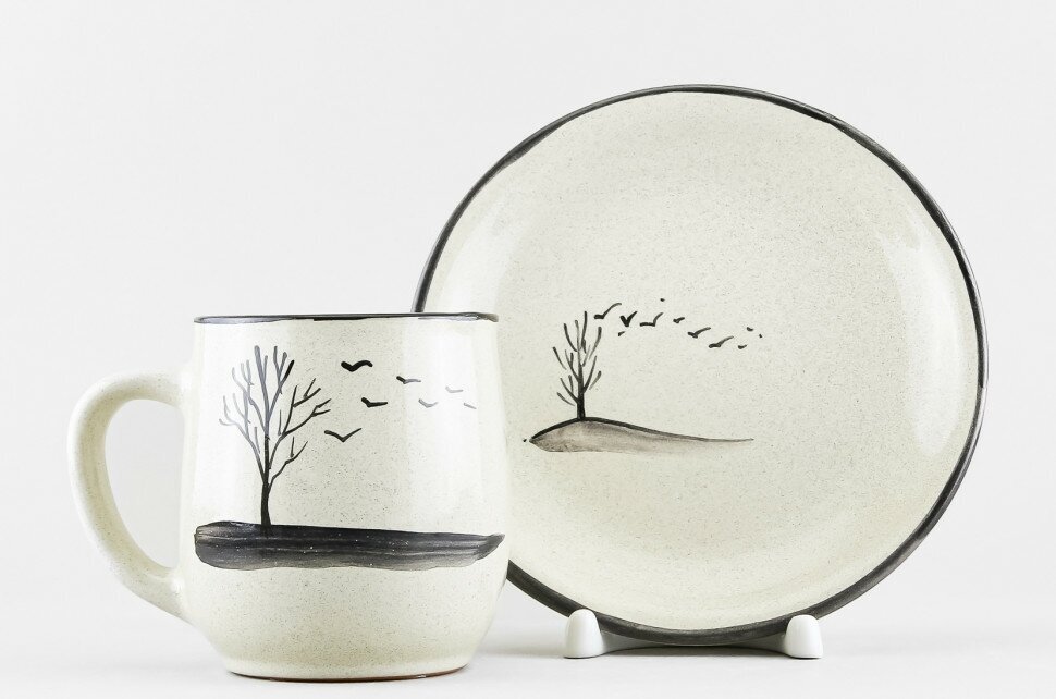 фото Чашка с блюдцем чайная Псковский гончар Лирика 350 мл