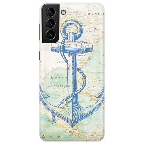 фото Чехол - накладка artcolor для samsung galaxy s21 plus с принтом "якорь на карте" re:pa