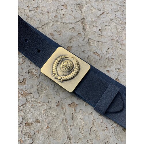 фото Ремень натуральная кожа, металл, размер 120, длина 120 см., синий носикожу