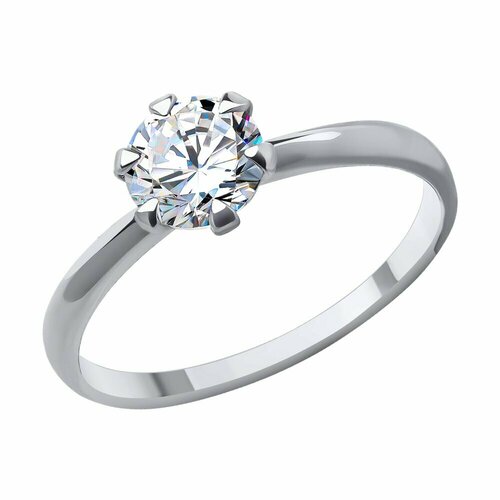 Кольцо Diamant, белое золото, 585 проба, фианит, размер 18