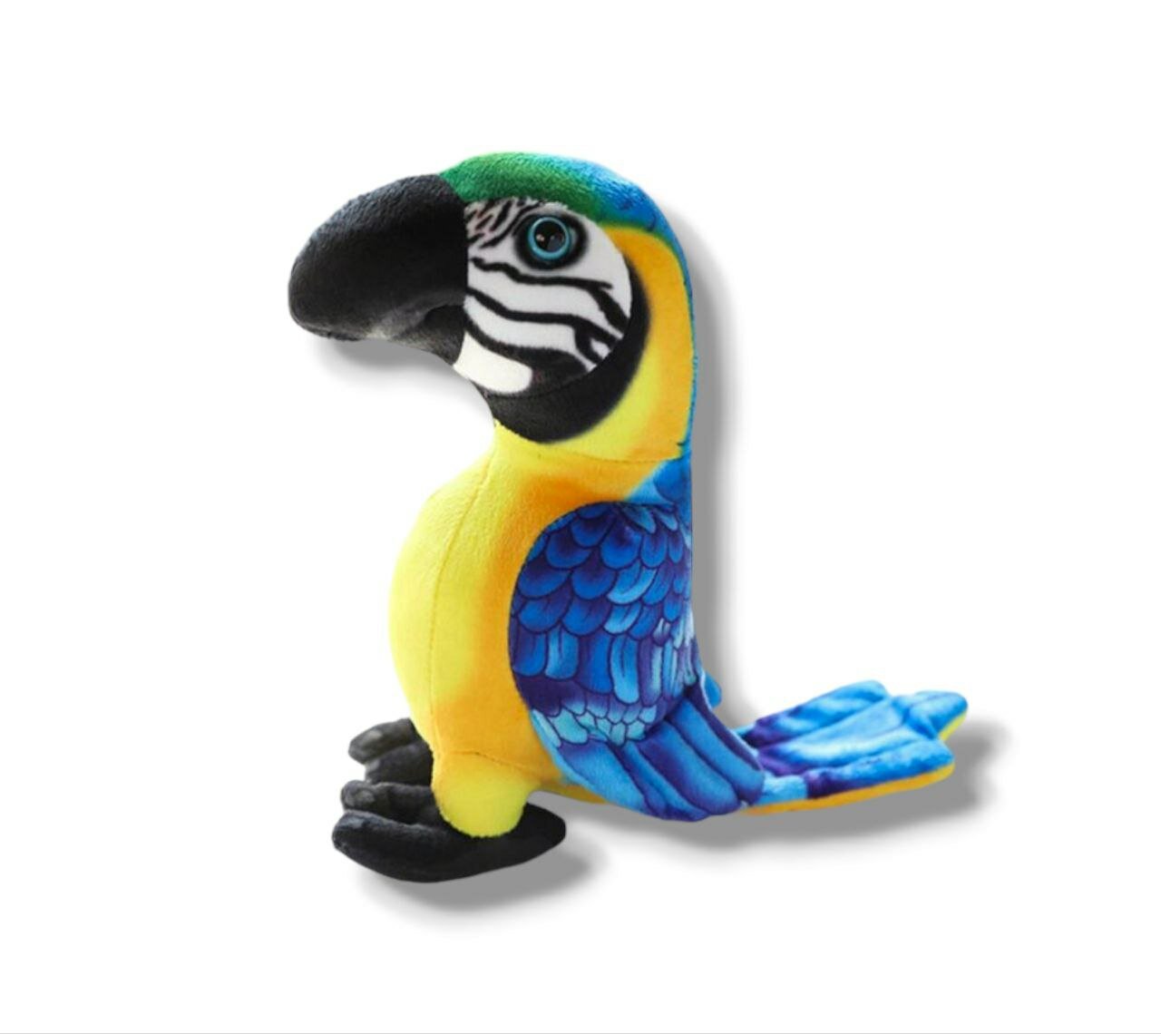 Мягкая игрушка реалистичный Попугай Ара 20 см желтая грудка