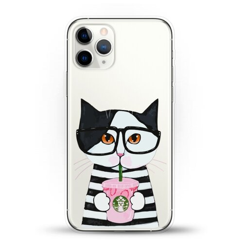 фото Силиконовый чехол кот в очках на apple iphone 11 pro andy & paul