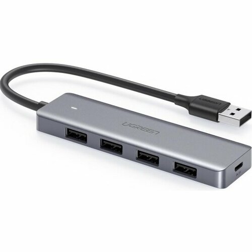 Хаб (разветвитель) UGREEN 4 в 1, 4 x USB 3.0, темно-серый