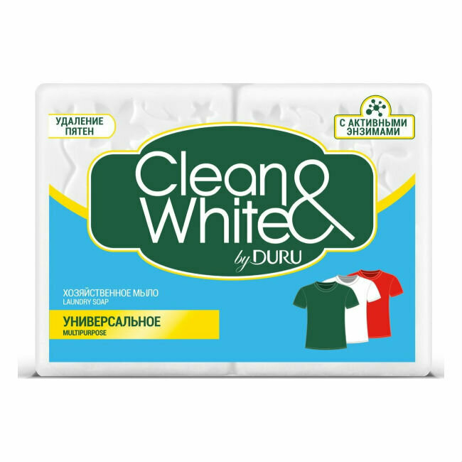 Хозяйственное мыло Clean&White Универсальное, 4 шт по 120 г - фотография № 6