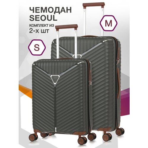 фото Комплект чемоданов l'case seoul, 2 шт., 78 л, размер s/m, серый
