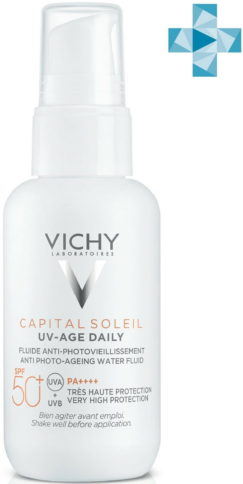 VICHY Невесомый солнцезащитный флюид для лица против признаков фотостарения UV-Age Daily SPF 50+, 40 мл