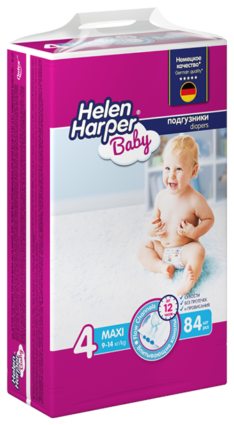 Детские подгузники Helen Harper Baby №4 9-14кг 84шт